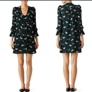 Derek Lam 10 Crosby Scribble Printed Silk Dress